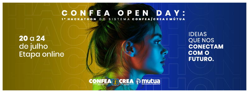 Banner hackathon CONFEA OPEN-DAY 20 a 24 de julho